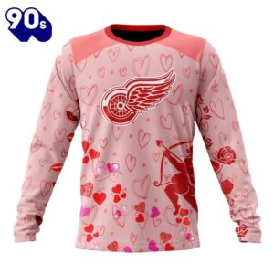 Personalized NHL Detroit Red Wings Special Design For Valentines Day All Over Print Shirt