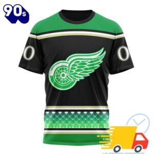 Personalized NHL Detroit Red Wings Specialized Unisex Kits Hockey Celebrate St Patrick's Day All Over Print Shirts