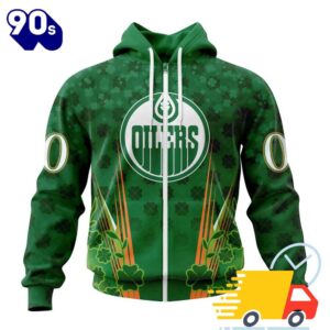 Personalized NHL Edmonton Oilers Full Green Design For St. Patrick's Day All Over Print Shirts