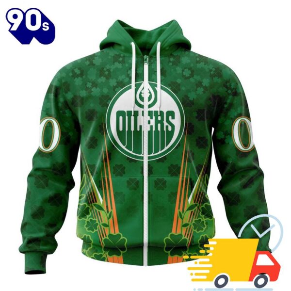 Personalized NHL Edmonton Oilers Full Green Design For St. Patrick’s Day All Over Print Shirts