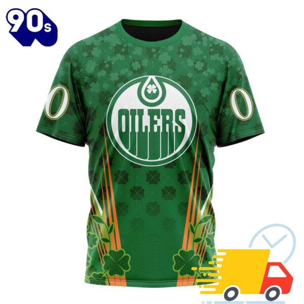 Personalized NHL Edmonton Oilers Full Green Design For St. Patrick’s Day All Over Print Shirts