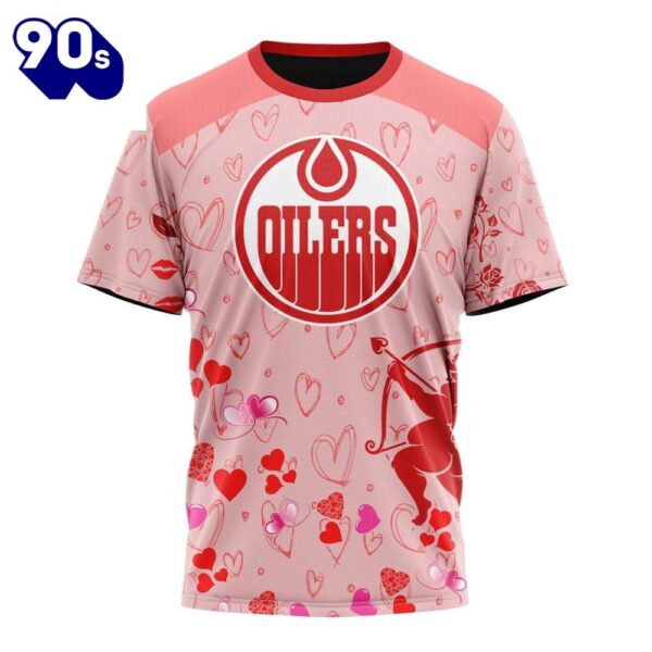 Personalized NHL Edmonton Oilers Special Design For Valentines Day All Over Print Shirt