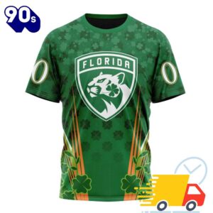 Personalized NHL Florida Panthers Full Green Design For St. Patrick's Day All Over Print Shirts