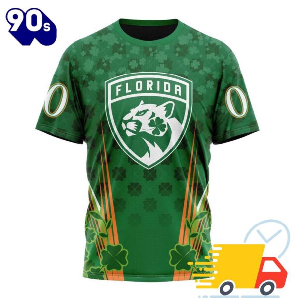 Personalized NHL Florida Panthers Full Green Design For St. Patrick’s Day All Over Print Shirts