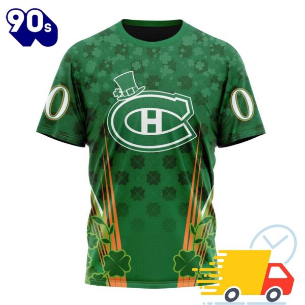 Personalized NHL Montreal Canadiens Full Green Design For St. Patrick’s Day All Over Print Shirts