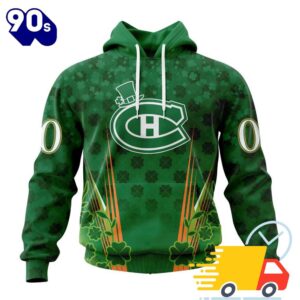 Personalized NHL Montreal Canadiens Full Green Design For St. Patrick's Day All Over Print Shirts