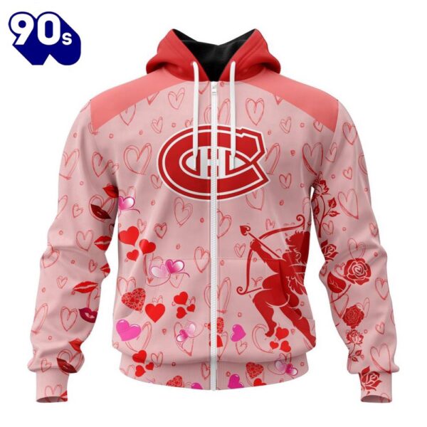 Personalized NHL Montreal Canadiens Special Design For Valentines Day All Over Print Shirt