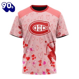 Personalized NHL Montreal Canadiens Special Design For Valentines Day All Over Print Shirt