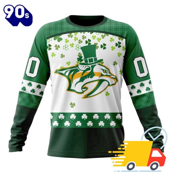 Personalized NHL Nashville Predators Special Design For St. Patrick Day All Over Print Shirts