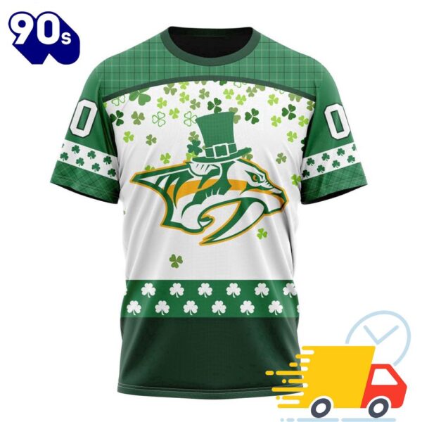 Personalized NHL Nashville Predators Special Design For St. Patrick Day All Over Print Shirts