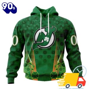 Personalized NHL New Jersey Devils Full Green Design For St. Patrick's Day All Over Print Shirts