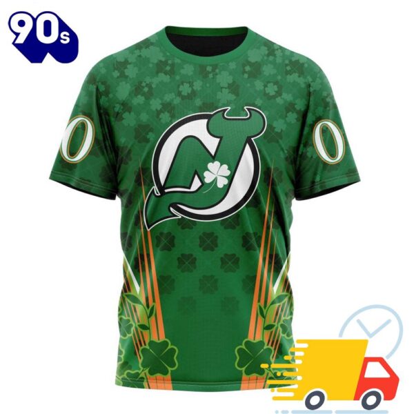 Personalized NHL New Jersey Devils Full Green Design For St. Patrick’s Day All Over Print Shirts