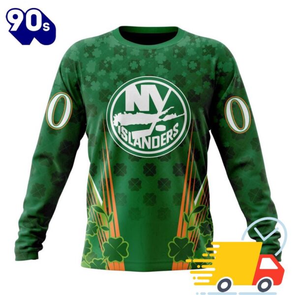 Personalized NHL New York Islanders Full Green Design For St. Patrick’s Day All Over Print Shirts