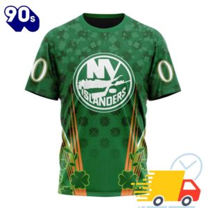 Personalized NHL New York Islanders Full Green Design For St. Patrick's Day All Over Print Shirts