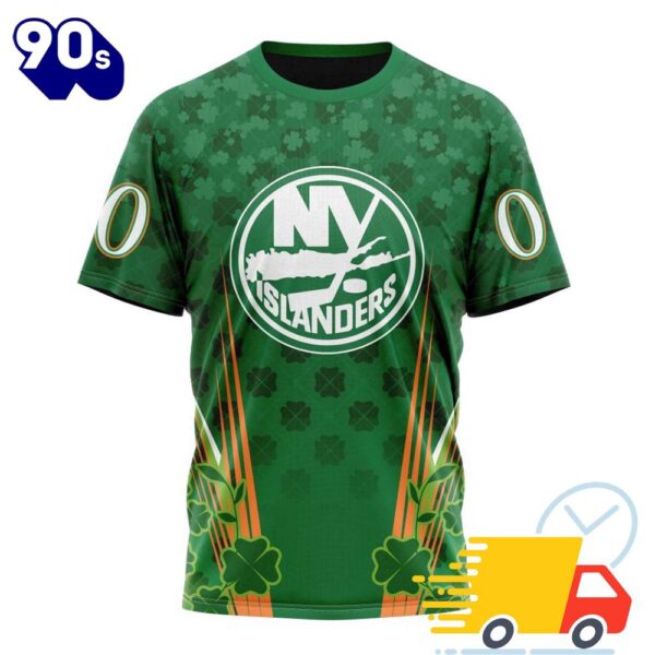 Personalized NHL New York Islanders Full Green Design For St. Patrick’s Day All Over Print Shirts