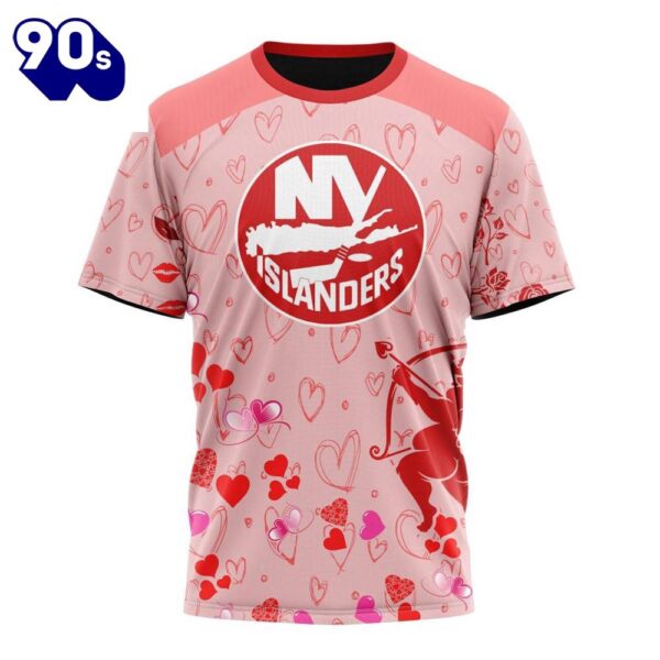 Personalized NHL New York Islanders Special Design For Valentines Day All Over Print Shirt