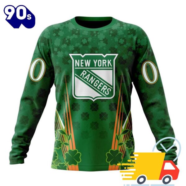 Personalized NHL New York Rangers Full Green Design For St. Patrick’s Day All Over Print Shirts