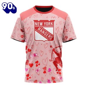 Personalized NHL New York Rangers Special Design For Valentines Day All Over Print Shirt