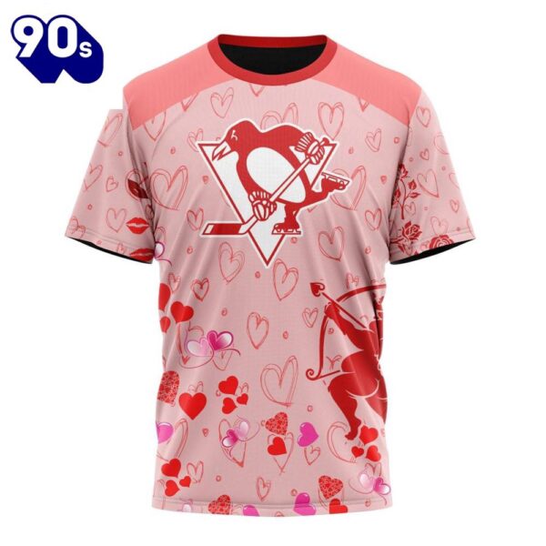 Personalized NHL Pittsburgh Penguins Special Design For Valentines Day All Over Print Shirt