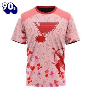 Personalized NHL St. Louis Blues Special Design For Valentines Day All Over Print Shirt