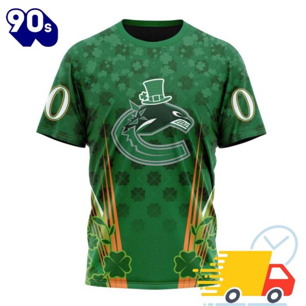 Personalized NHL Vancouver Canucks Full Green Design For St. Patrick’s Day All Over Print Shirts