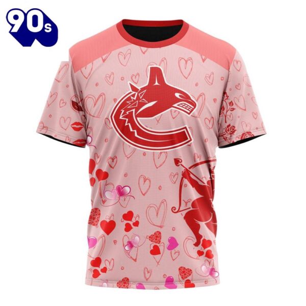 Personalized NHL Vancouver Canucks Special Design For Valentines Day All Over Print Shirt