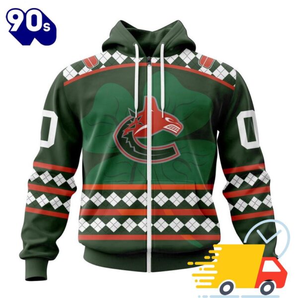 Personalized NHL Vancouver Canucks Specialized Unisex Kits Hockey Celebrate St Patrick’s Day All Over Print Shirts