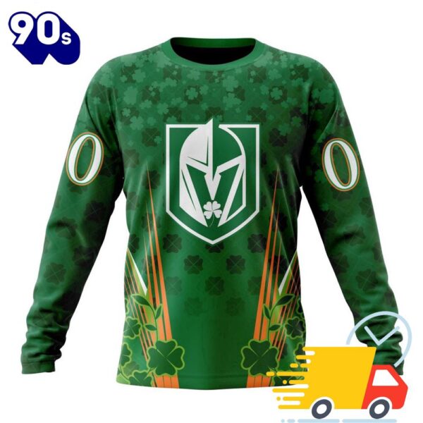 Personalized NHL Vegas Golden Knights Full Green Design For St. Patrick’s Day All Over Print Shirts