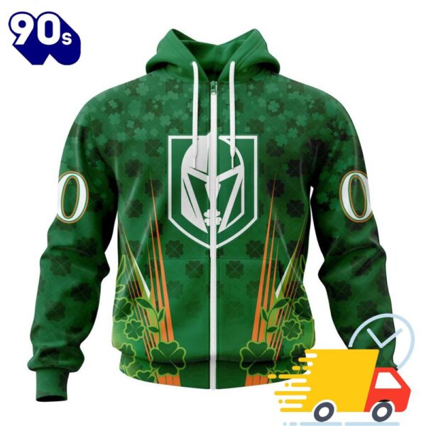 Personalized NHL Vegas Golden Knights Full Green Design For St. Patrick’s Day All Over Print Shirts