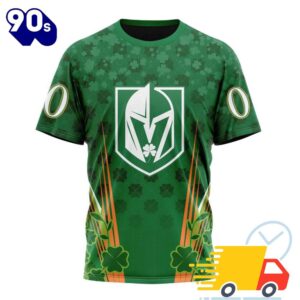Personalized NHL Vegas Golden Knights Full Green Design For St. Patrick's Day All Over Print Shirts