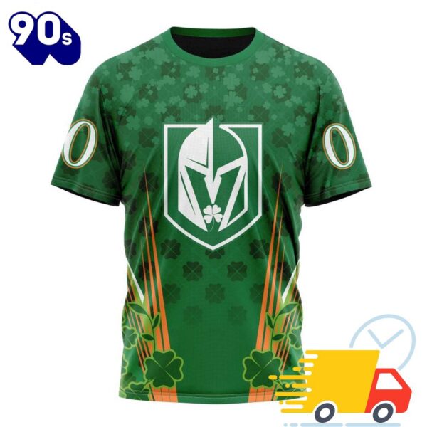 Personalized NHL Vegas Golden Knights Full Green Design For St. Patrick’s Day All Over Print Shirts