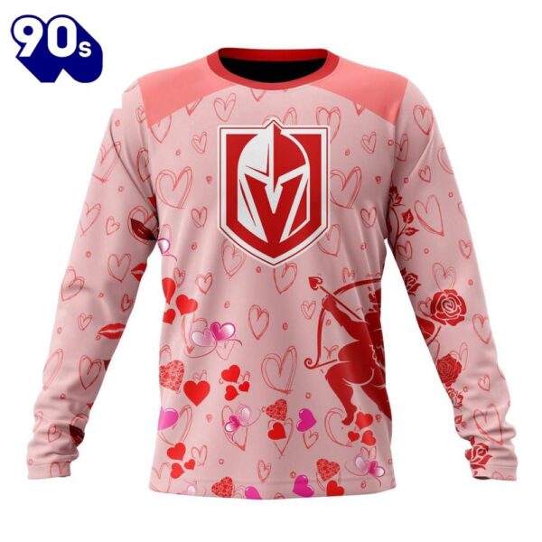 Personalized NHL Vegas Golden Knights Special Design For Valentines Day All Over Print Shirt