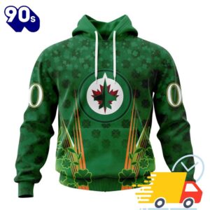 Personalized NHL Winnipeg Jets Full Green Design For St. Patrick's Day All Over Print Shirts