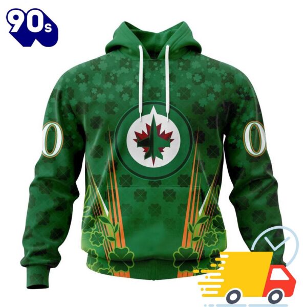 Personalized NHL Winnipeg Jets Full Green Design For St. Patrick’s Day All Over Print Shirts