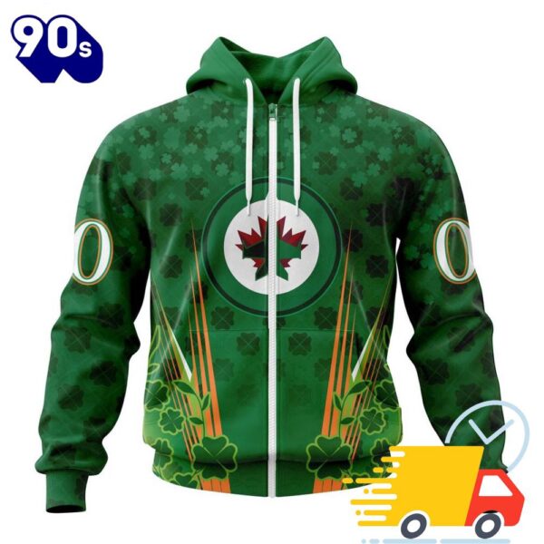 Personalized NHL Winnipeg Jets Full Green Design For St. Patrick’s Day All Over Print Shirts