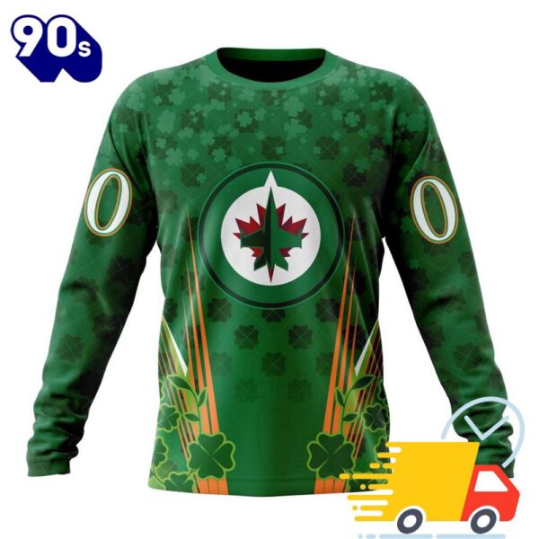 Personalized NHL Winnipeg Jets Full Green Design For St. Patrick’s Day All Over Print Shirts