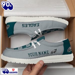 Personalized Philadelphia Eagles NFL 32 Teams HeyDude Canvas Loafer Shoes