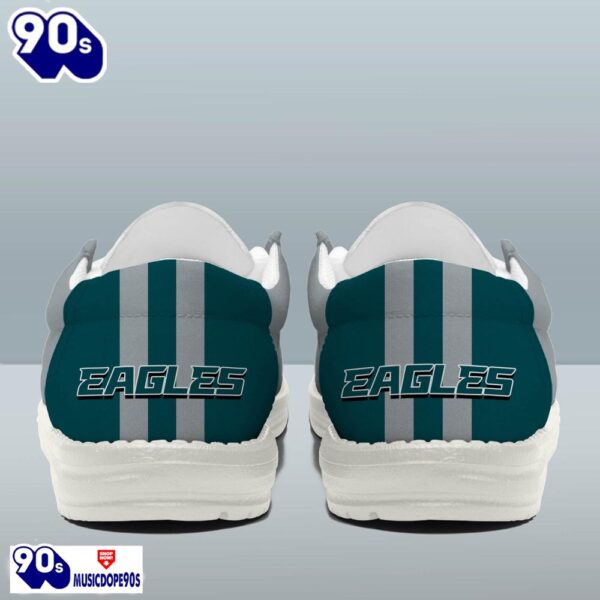 Personalized Philadelphia Eagles NFL Team White Canvas Loafer Shoes