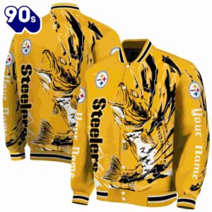 Personalized Pittsburgh Steelers Fishing Passion Gold White Jacket