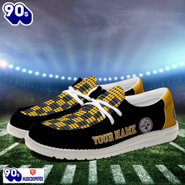 Personalized Pittsburgh Steelers NFL 32 Teams HeyDude Canvas Loafer Shoes