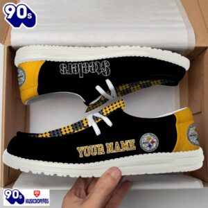 Personalized Pittsburgh Steelers NFL 32 Teams HeyDude Canvas Loafer Shoes