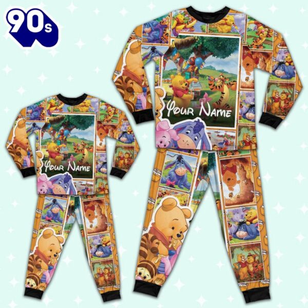 Personalized Pooh Bear and Friends Kid Pajamas – Movie Cartoon Holiday Pajamas