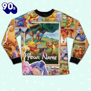 Personalized Pooh Bear and Friends Kid Pajamas - Movie Cartoon Holiday Pajamas