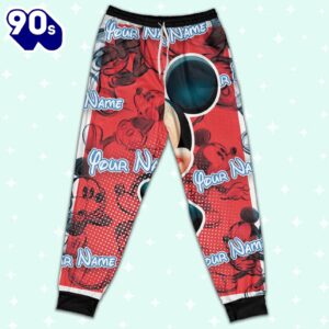 Personalized Red Mickey Mouse Kid Style 2 Pajamas - Movie Cartoon Holiday Pajamas