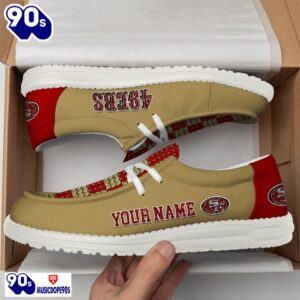 Personalized San Francisco 49ers NFL 32 Teams HeyDude Canvas Loafer Shoes