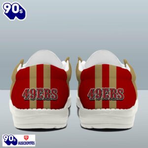 Personalized San Francisco 49ers NFL Team White Canvas Loafer Shoes