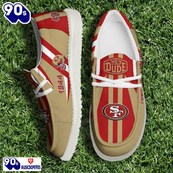 Personalized San Francisco 49ers NFL Team White Canvas Loafer Shoes