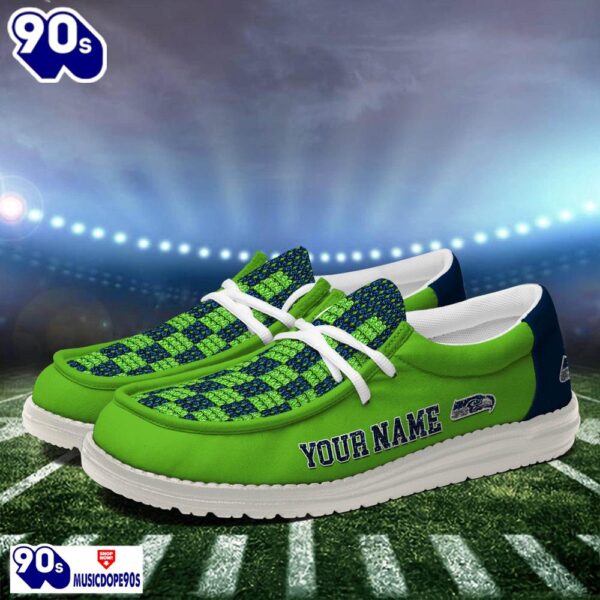 Personalized Seattle Seahawks NFL 32 Teams HeyDude Canvas Loafer Shoes