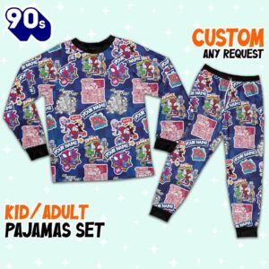 Personalized Spidey and His Amazing Friends Spidey Comic Sticker Cute Birthday Pajamas - Movie Cartoon Holiday Pajamas