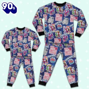 Personalized Spidey and His Amazing Friends Spidey Comic Sticker Cute Birthday Pajamas - Movie Cartoon Holiday Pajamas